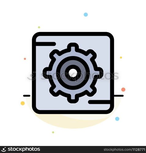 Gear, Setting, Box Abstract Flat Color Icon Template