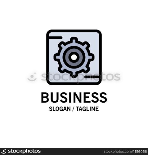 Gear, Setting, Box Business Logo Template. Flat Color