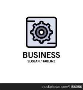 Gear, Setting, Box Business Logo Template. Flat Color