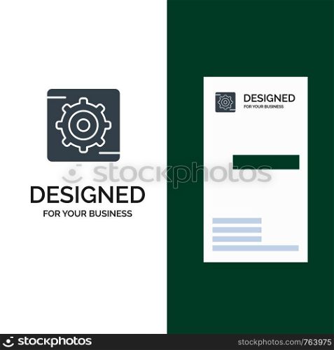 Gear, Setting, Box Grey Logo Design and Business Card Template
