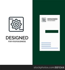 Gear, Setting, Box Grey Logo Design and Business Card Template