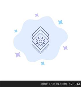 Gear, Setting, Bundle, Server Blue Icon on Abstract Cloud Background