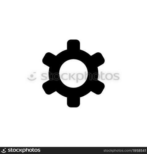 Gear, Setting Cog, Cogwheel or Gearwheel. Flat Vector Icon illustration. Simple black symbol on white background. Gear, Setting Cog Wheel, Cogwheel sign design template for web and mobile UI element. Gear, Setting Cog, Cogwheel or Gearwheel. Flat Vector Icon illustration. Simple black symbol on white background. Gear, Setting Cog Wheel, Cogwheel sign design template for web and mobile UI element.