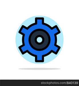 Gear, Setting, Cogs Abstract Circle Background Flat color Icon