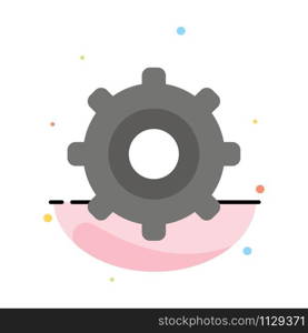 Gear, Setting, Cogs Abstract Flat Color Icon Template