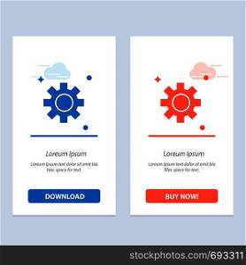 Gear, Setting, Cogs Blue and Red Download and Buy Now web Widget Card Template