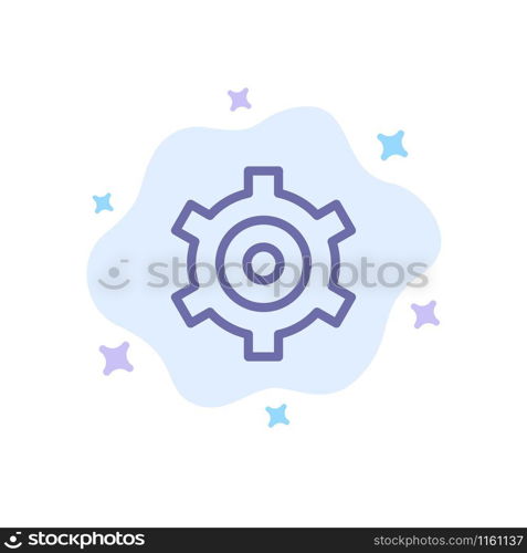 Gear, Setting, Cogs Blue Icon on Abstract Cloud Background