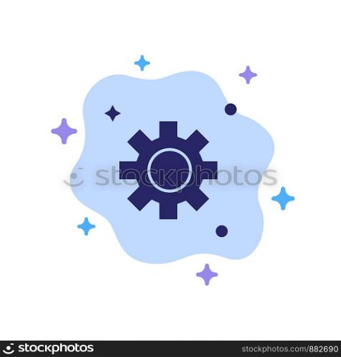 Gear, Setting, Cogs Blue Icon on Abstract Cloud Background