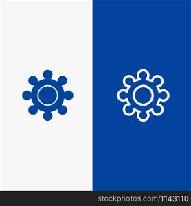 Gear, Setting, Cogs Line and Glyph Solid icon Blue banner Line and Glyph Solid icon Blue banner