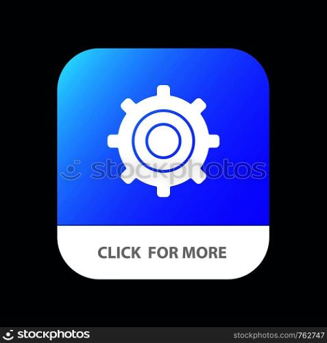 Gear, Setting, Cogs Mobile App Button. Android and IOS Glyph Version