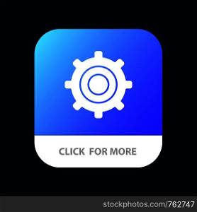 Gear, Setting, Cogs Mobile App Button. Android and IOS Glyph Version