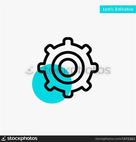 Gear, Setting, Cogs turquoise highlight circle point Vector icon