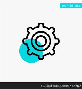Gear, Setting, Cogs turquoise highlight circle point Vector icon
