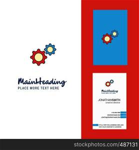Gear setting Creative Logo and business card. vertical Design Vector