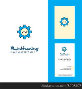 Gear setting Creative Logo and business card. vertical Design Vector