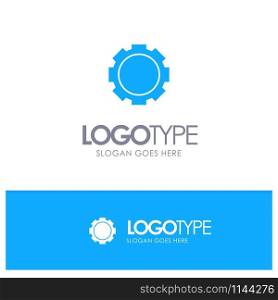 Gear, Setting, Instagram Blue Solid Logo with place for tagline