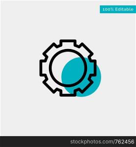 Gear, Setting, Instagram turquoise highlight circle point Vector icon