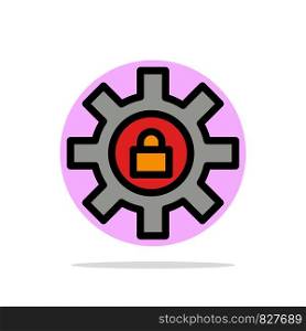 Gear, Setting, Lock, Support Abstract Circle Background Flat color Icon