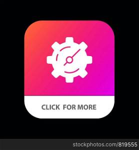 Gear, Setting, Timer Mobile App Button. Android and IOS Glyph Version