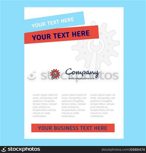 Gear setting Title Page Design for Company profile ,annual report, presentations, leaflet, Brochure Vector Background