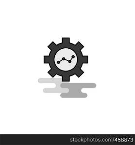 Gear setting Web Icon. Flat Line Filled Gray Icon Vector
