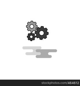 Gear setting Web Icon. Flat Line Filled Gray Icon Vector