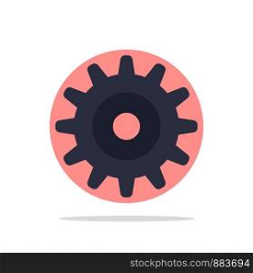 Gear, Setting, Wheel Abstract Circle Background Flat color Icon