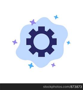 Gear, Setting, Wheel Blue Icon on Abstract Cloud Background