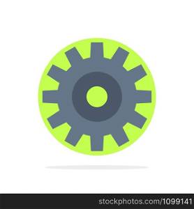 Gear, Setting, Wheel, Cogs Abstract Circle Background Flat color Icon