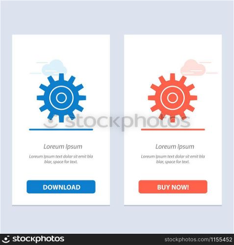 Gear, Setting, Wheel, Cogs Blue and Red Download and Buy Now web Widget Card Template