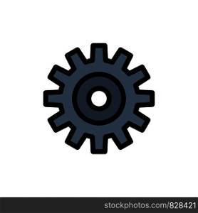 Gear, Setting, Wheel, Cogs Flat Color Icon. Vector icon banner Template