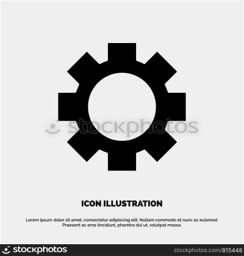 Gear, Setting, Wheel solid Glyph Icon vector