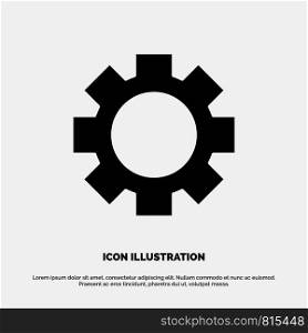 Gear, Setting, Wheel solid Glyph Icon vector
