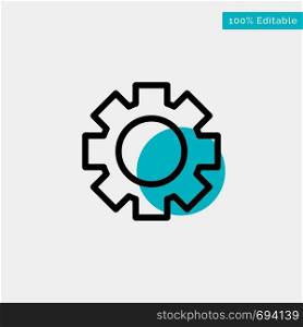 Gear, Setting, Wheel turquoise highlight circle point Vector icon