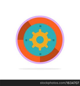 Gear, Settings, Setup, Engine, Process Abstract Circle Background Flat color Icon