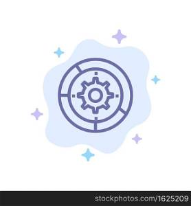 Gear, Settings, Setup, Engine, Process Blue Icon on Abstract Cloud Background