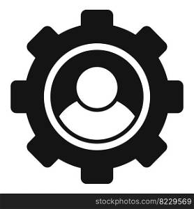 Gear setup icon simple vector. Digital person. Process teamwork. Gear setup icon simple vector. Digital person