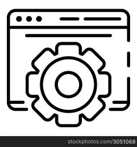 Gear site vlog icon. Outline gear site vlog vector icon for web design isolated on white background. Gear site vlog icon, outline style