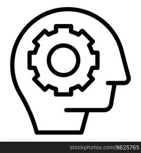 Gear skill icon outline vector. Stress therapy. Support effort. Gear skill icon outline vector. Stress therapy