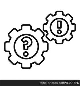 Gear solution icon outline vector. Business problem. Work idea. Gear solution icon outline vector. Business problem