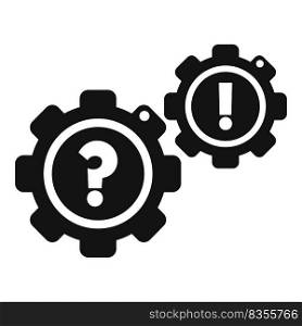 Gear solution icon simple vector. Business problem. Work idea. Gear solution icon simple vector. Business problem