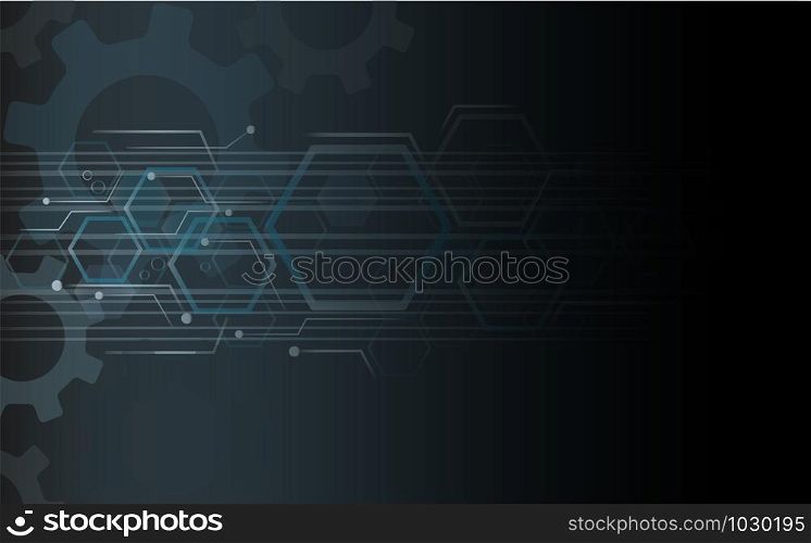 Gear symbol with Technology line and space abstract background