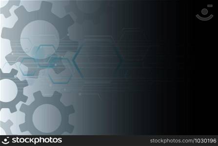 Gear symbol with Technology line and space abstract background