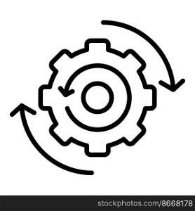 Gear system icon outline vector. Workflow web. Team arrow. Gear system icon outline vector. Workflow web