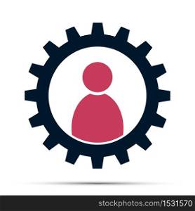 gear teamwork meeting concept,person logo,Vector illustration
