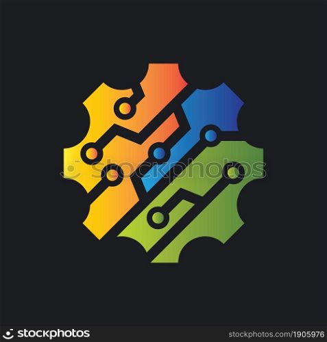 Gear tech logo icon design