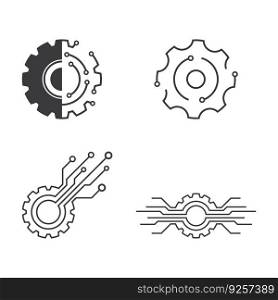 Gear technology logo vector flat design template