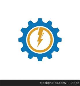 Gear thunder bolt Template vector icon illustration design