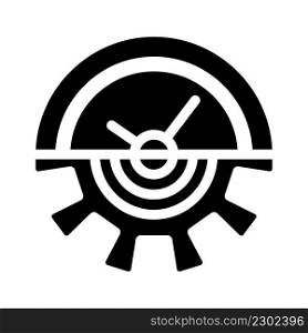 gear time planning process glyph icon vector. gear time planning process sign. isolated contour symbol black illustration. gear time planning process glyph icon vector illustration