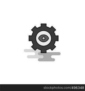 Gear Web Icon. Flat Line Filled Gray Icon Vector